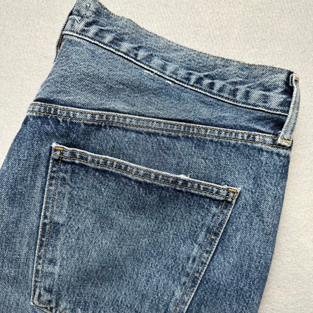 AGOLDE Straight Leg Jeans Women's 31 Blue Medium Wash Button Fly Denim